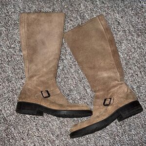 J.Crew Italian leather tall suede buckle boots 8​